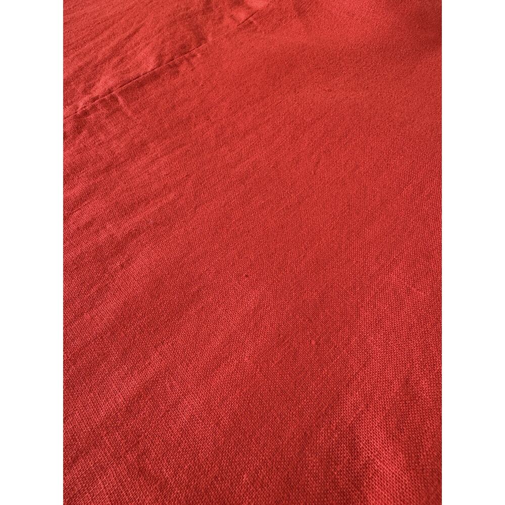 Banana Republic Colette Linen Dress Oversized Lined Red/Orange Puff Sleeve S - Picture 14 of 16